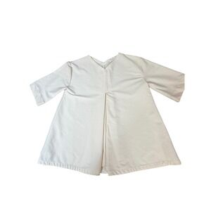 COS Women XS Cream Cotton V-Neck Elbow 3/4 Sleeve A-Line Blouse Minimalist Chic